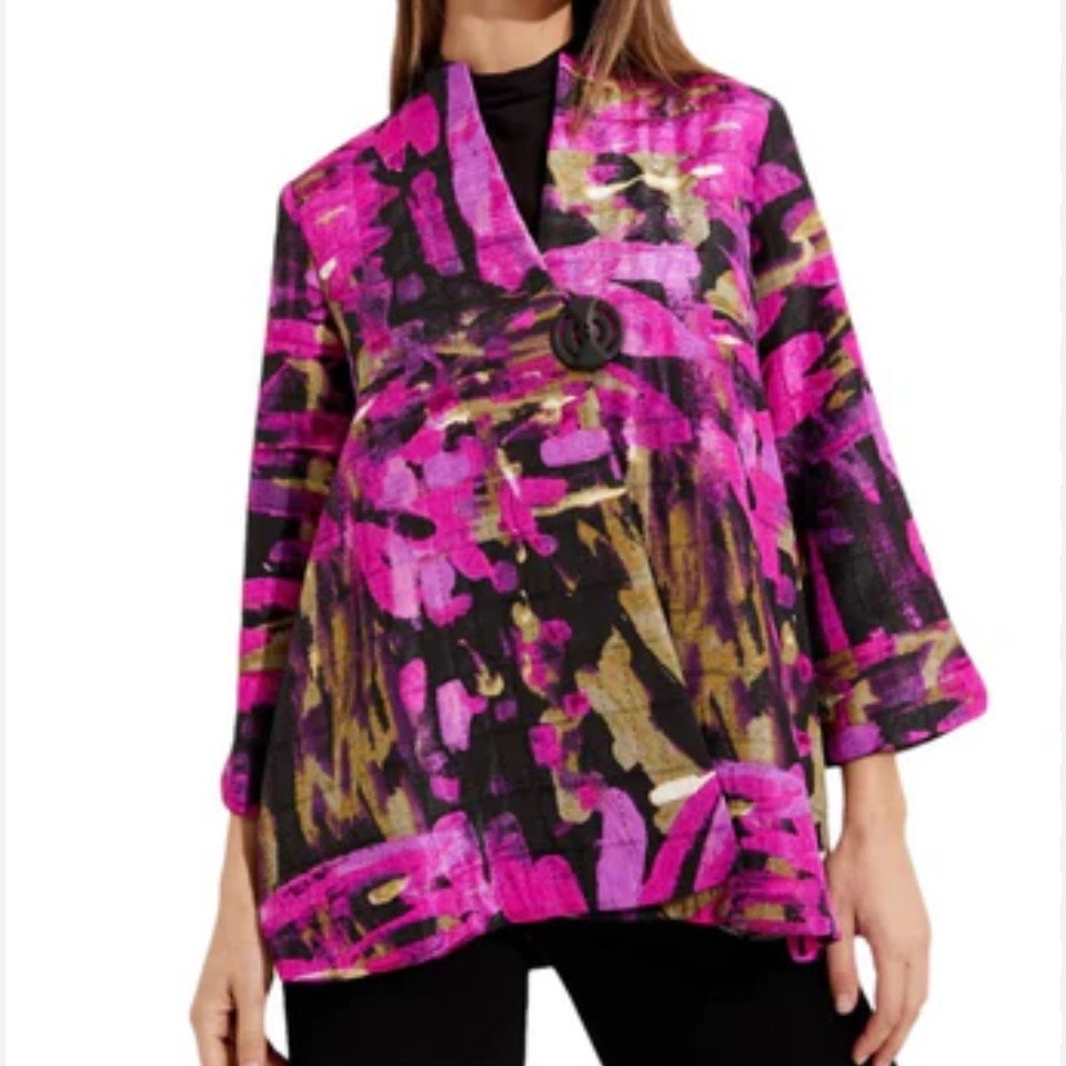 Joseph Ribkoff Jacket Abstract Print Trapeze Plus Size 16 Nwt